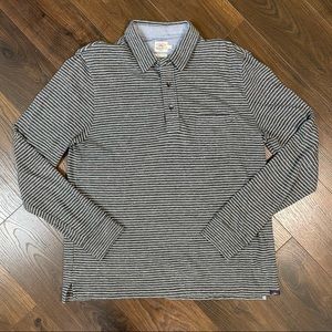 FAHERTY striped long sleeve polo shirt Large